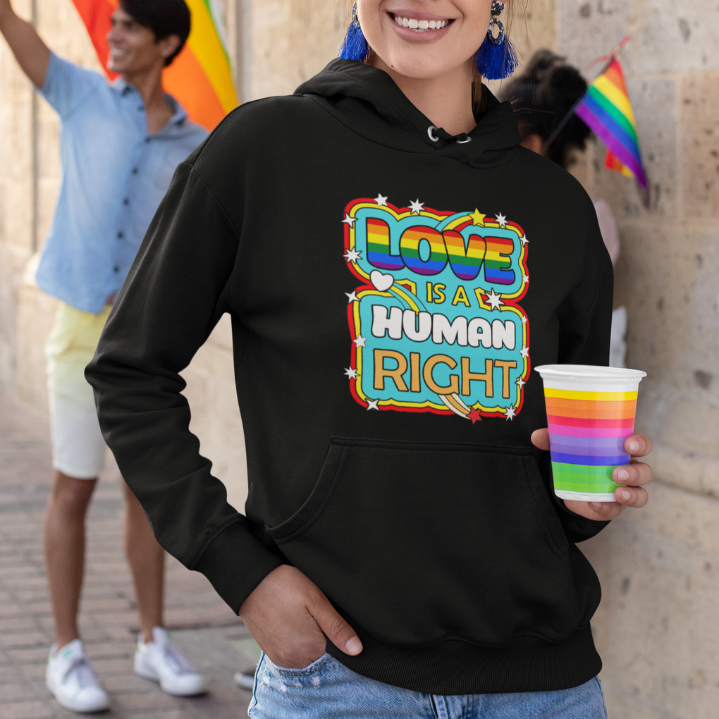 LGBT Equal Rights Hoodie Love Is A Human Right Gay Pride LGBTQIA Support Proud Ally TS02 Printyourwear