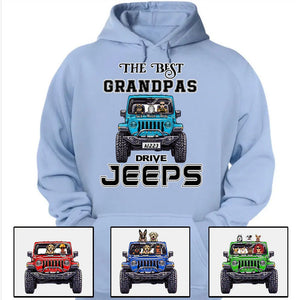 Custom Jeep Shirts, The Best Grandmas Grandpas Drive Jeeps, Jeep Dog Jeep Cat Apparel CTM00 Custom - Printyourwear