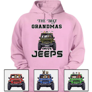 Custom Jeep Shirts, The Best Grandmas Grandpas Drive Jeeps, Jeep Dog Jeep Cat Apparel CTM00 Custom - Printyourwear