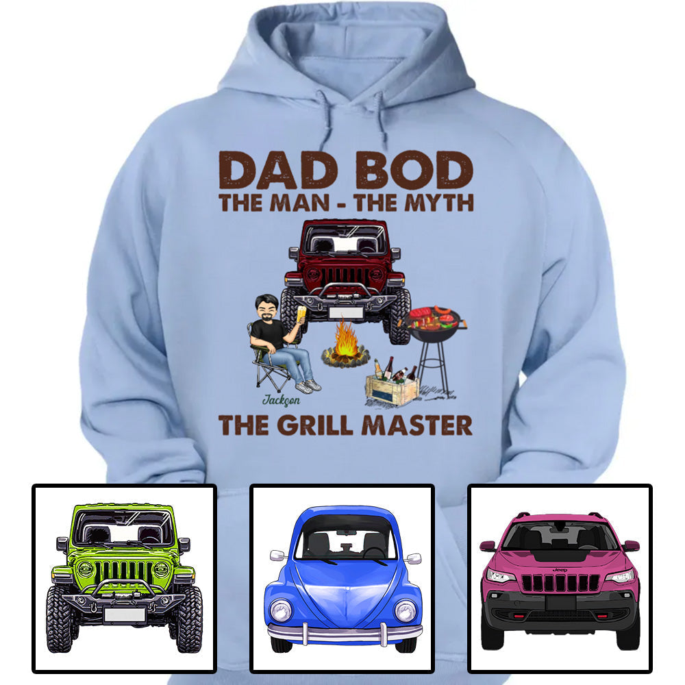 Custom JP Shirts, Dad Bod The Man The Myth The Grill Master Camping, JP Dad Apparel CTM Custom - Printyourwear