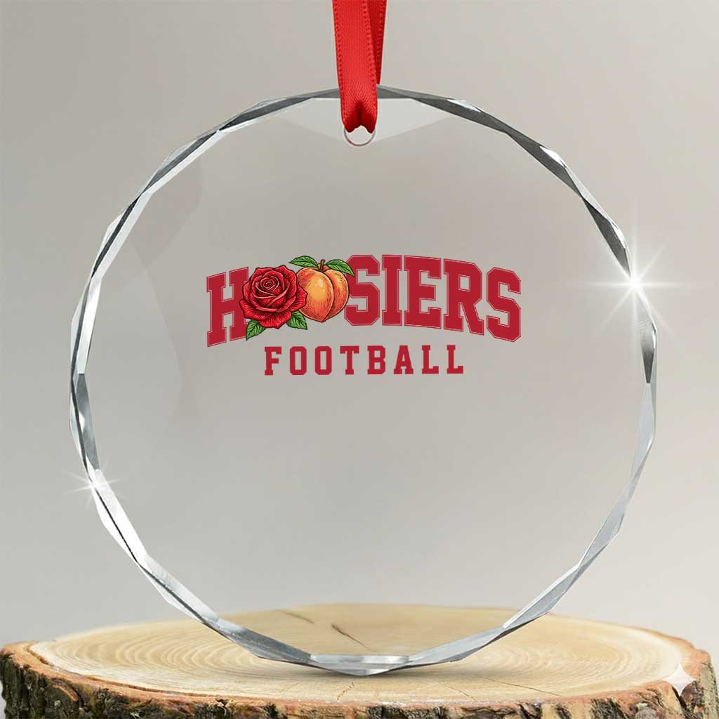 Hoosier State Pride Indiana Rose and Peach Crystal Glass Ornament Game Day Sports Pride TS02 Transparent Glass 3'' Circle Print Your Wear