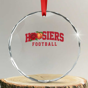 Hoosier State Pride Indiana Rose and Peach Crystal Glass Ornament Game Day Sports Pride TS02 Transparent Glass 3'' Circle Print Your Wear