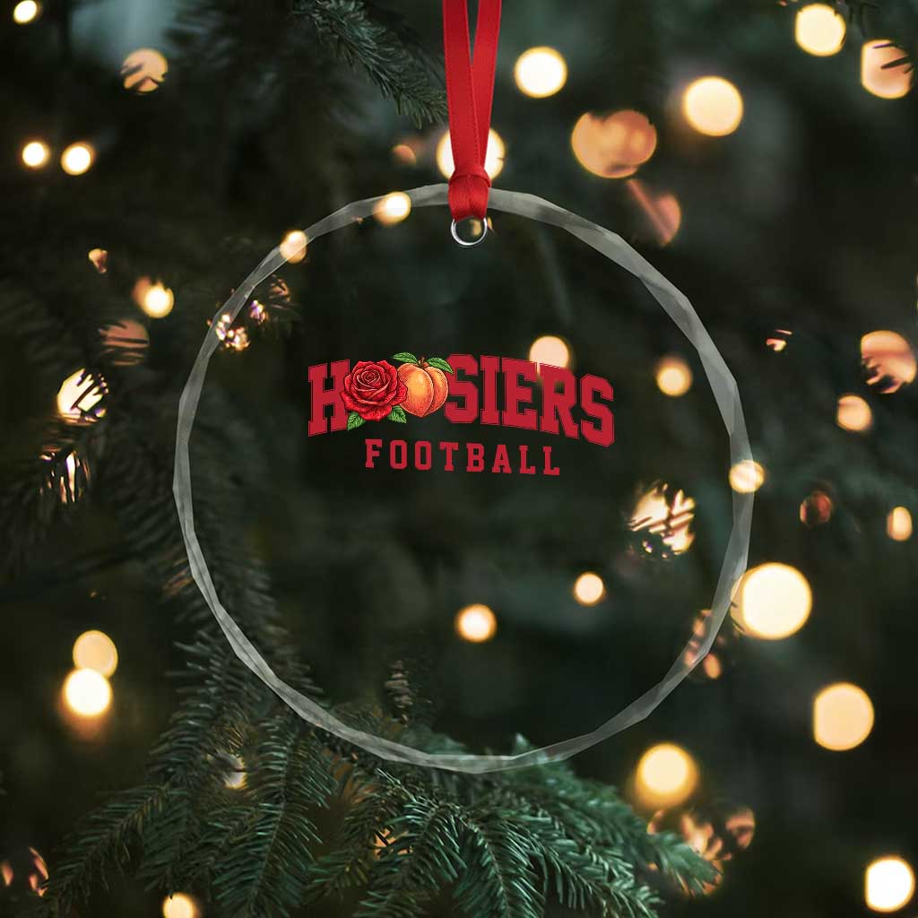 Hoosier State Pride Indiana Rose and Peach Crystal Glass Ornament Game Day Sports Pride TS02 Print Your Wear