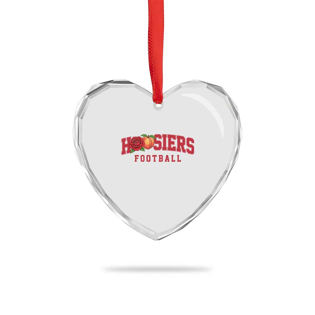 Hoosier State Pride Indiana Rose and Peach Heart Crystal Glass Ornament Game Day Sports Pride TS02 Print Your Wear