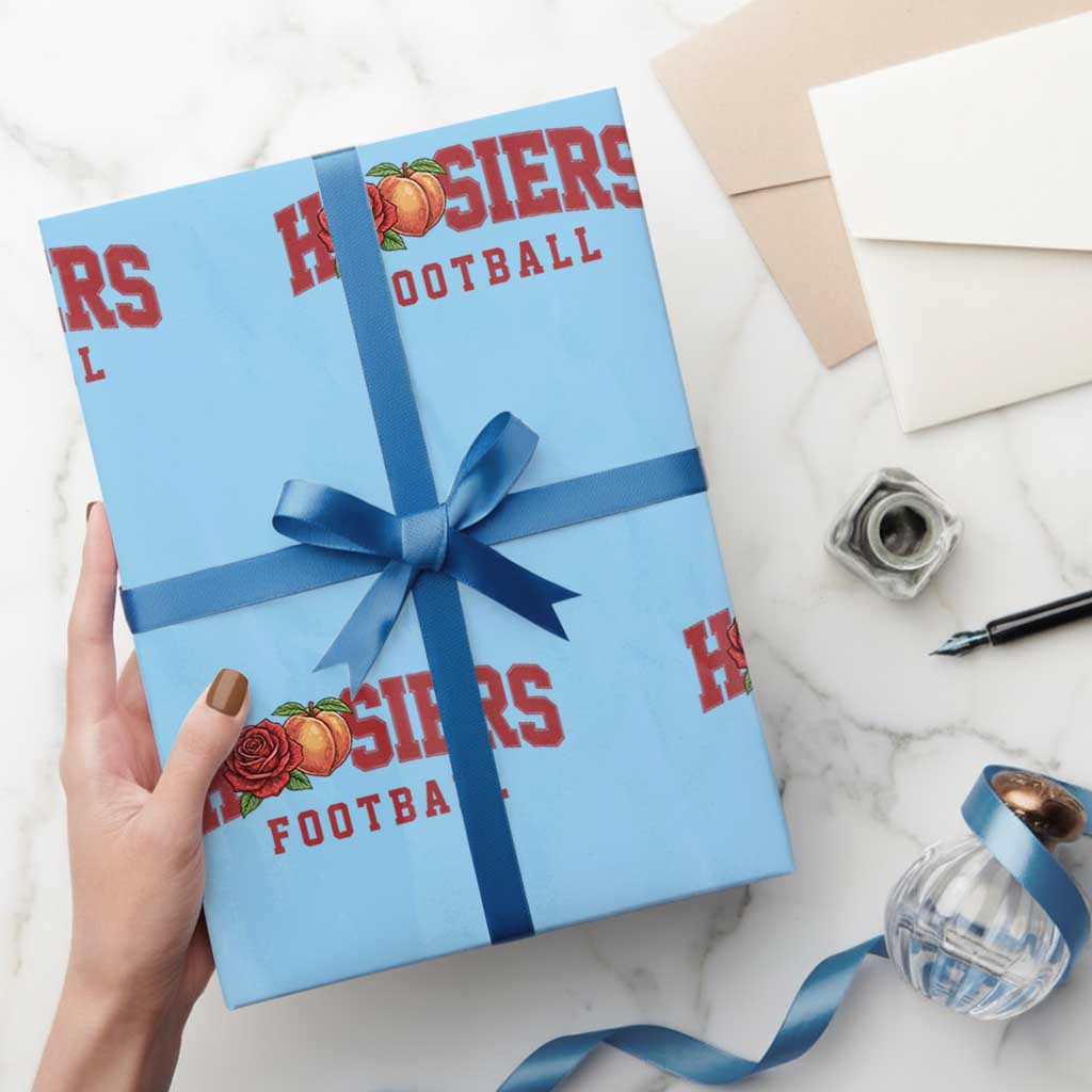Hoosier State Pride Indiana Rose and Peach Wrapping Paper Roll Game Day Sports Pride TS02 Light Blue Print Your Wear