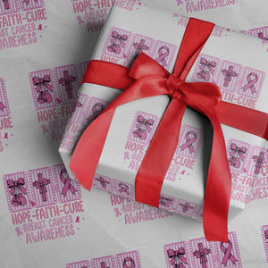 Hope Faith Cure Breast Cancer Awareness Wrapping Paper Roll Pink Ribbon Survivor Support Gift