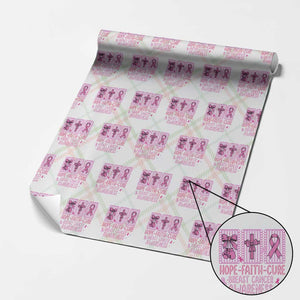 Hope Faith Cure Breast Cancer Awareness Wrapping Paper Roll Pink Ribbon Survivor Support Gift