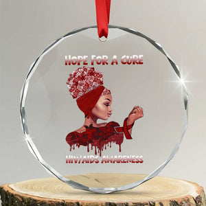 Hope For A Cure HIV Awareness Crystal Glass Ornament Support Squad Gift TS12 Transparent Glass 3'' Circle Print Your Wear