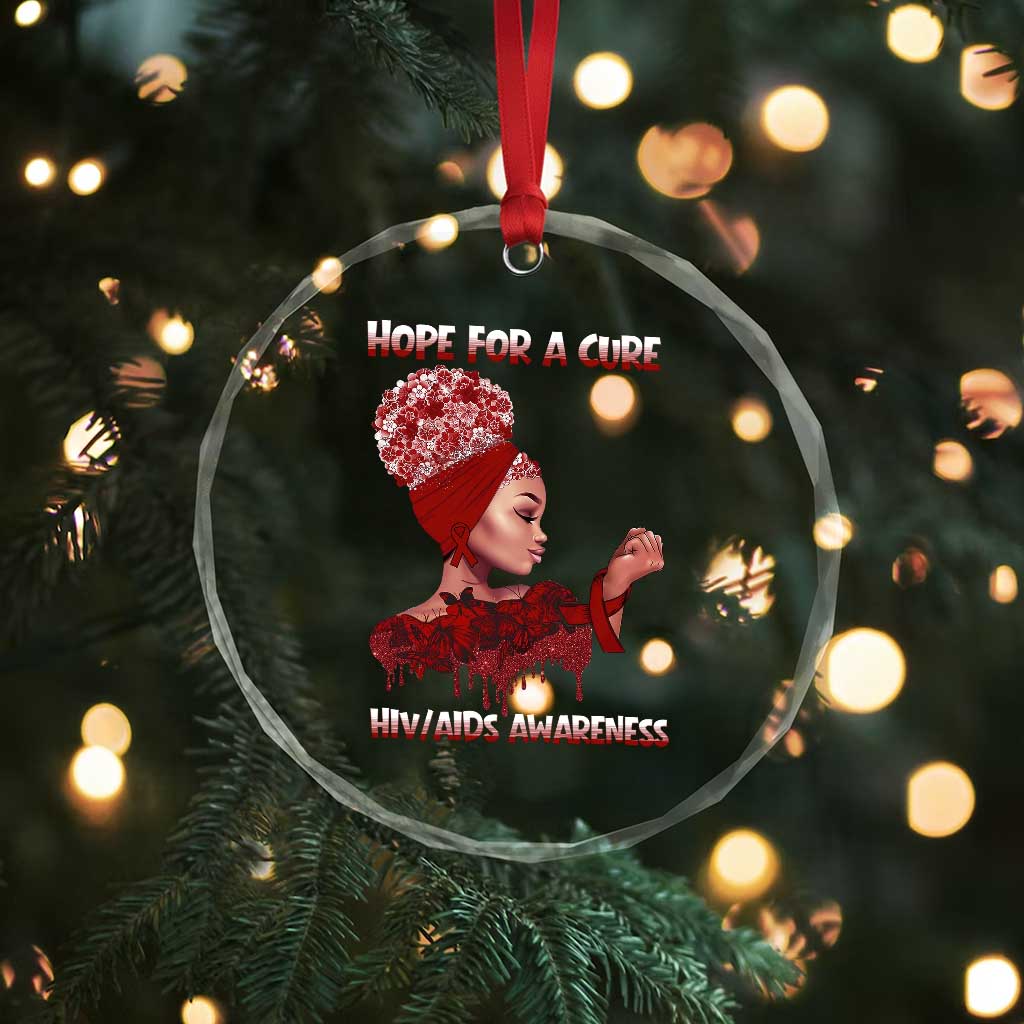 Hope For A Cure HIV Awareness Crystal Glass Ornament Support Squad Gift TS12 Print Your Wear