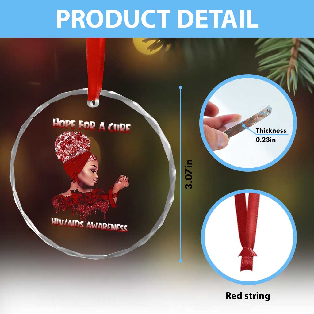 Hope For A Cure HIV Awareness Crystal Glass Ornament Support Squad Gift TS12 Print Your Wear