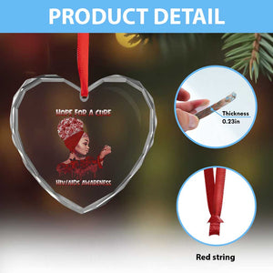 Hope For A Cure HIV Awareness Heart Crystal Glass Ornament Support Squad Gift TS12 Print Your Wear