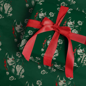 Horror Anime Manga Wrapping Paper Roll Japanese Creepy Kawaii Goth Otaku TS02 Green Print Your Wear