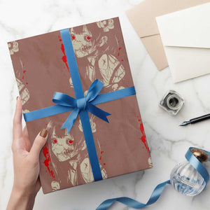 Horror Anime Manga Wrapping Paper Roll Japanese Creepy Kawaii Goth Otaku TS02 Mocha Print Your Wear