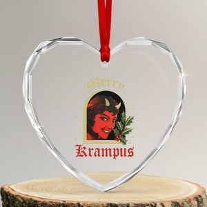 Horror Christmas Female Krampus Heart Crystal Glass Ornament TS09 Transparent Glass 3'' Heart Print Your Wear