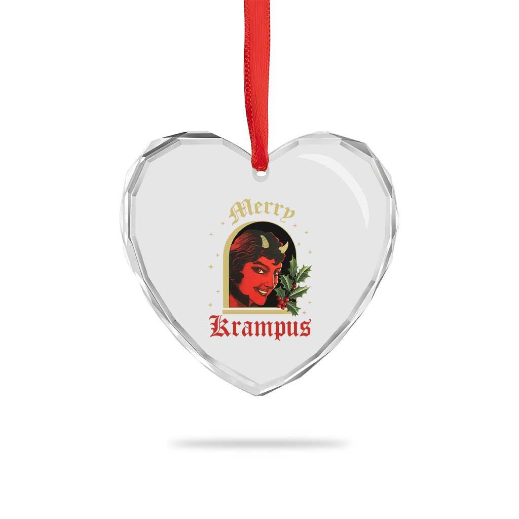Horror Christmas Female Krampus Heart Crystal Glass Ornament TS09 Print Your Wear