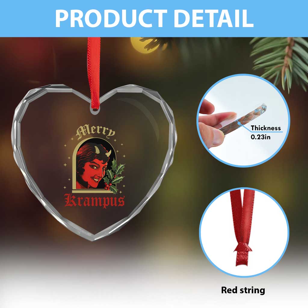 Horror Christmas Female Krampus Heart Crystal Glass Ornament TS09 Print Your Wear