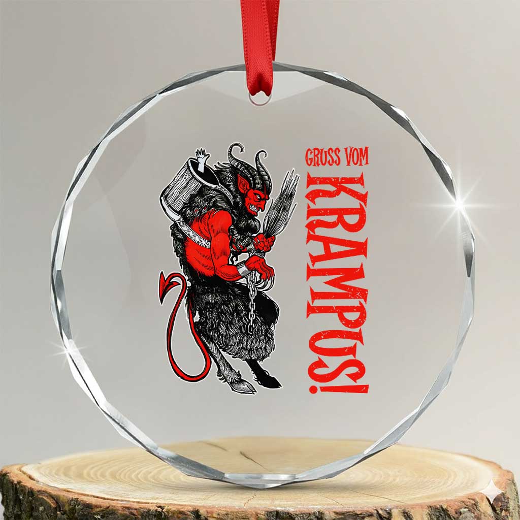 Horror Christmas Gruss Vom Krampus Crystal Glass Ornament TS09 Transparent Glass 3'' Circle Print Your Wear