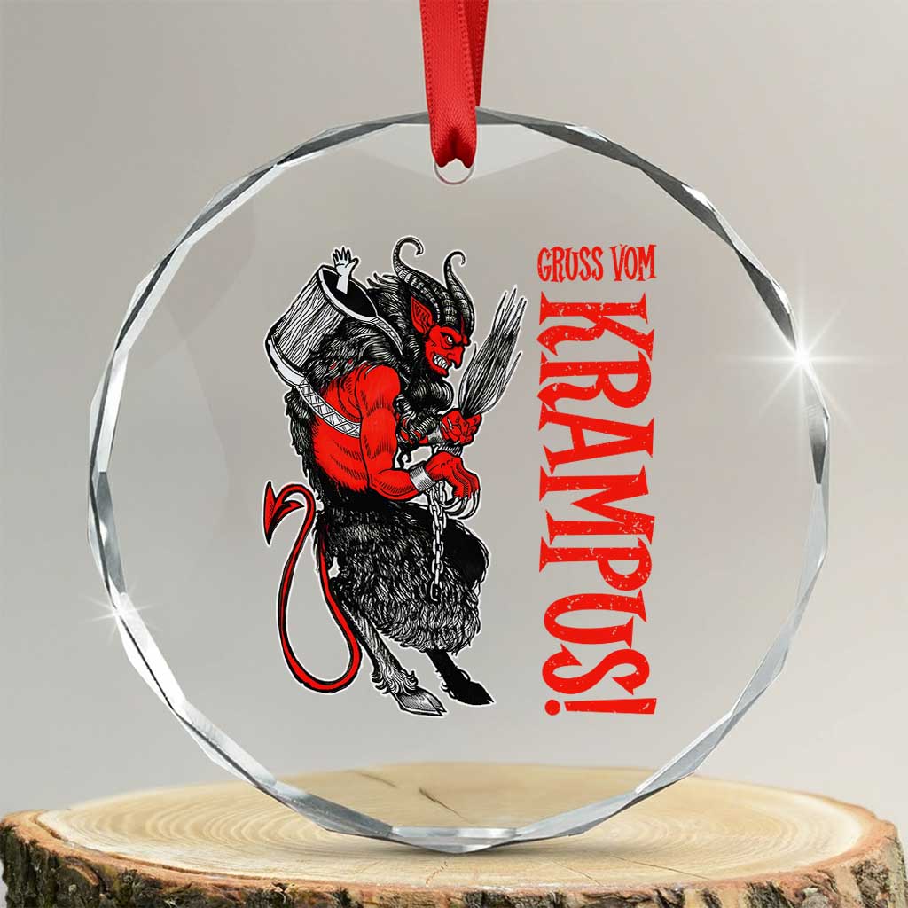 Horror Christmas Gruss Vom Krampus Crystal Glass Ornament TS09 Transparent Glass 3'' Circle Print Your Wear
