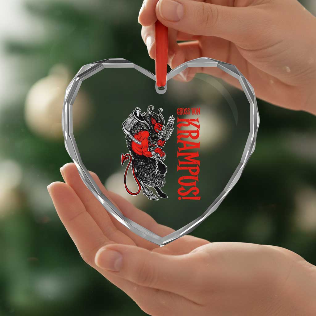 Horror Christmas Gruss Vom Krampus Heart Crystal Glass Ornament TS09 Print Your Wear