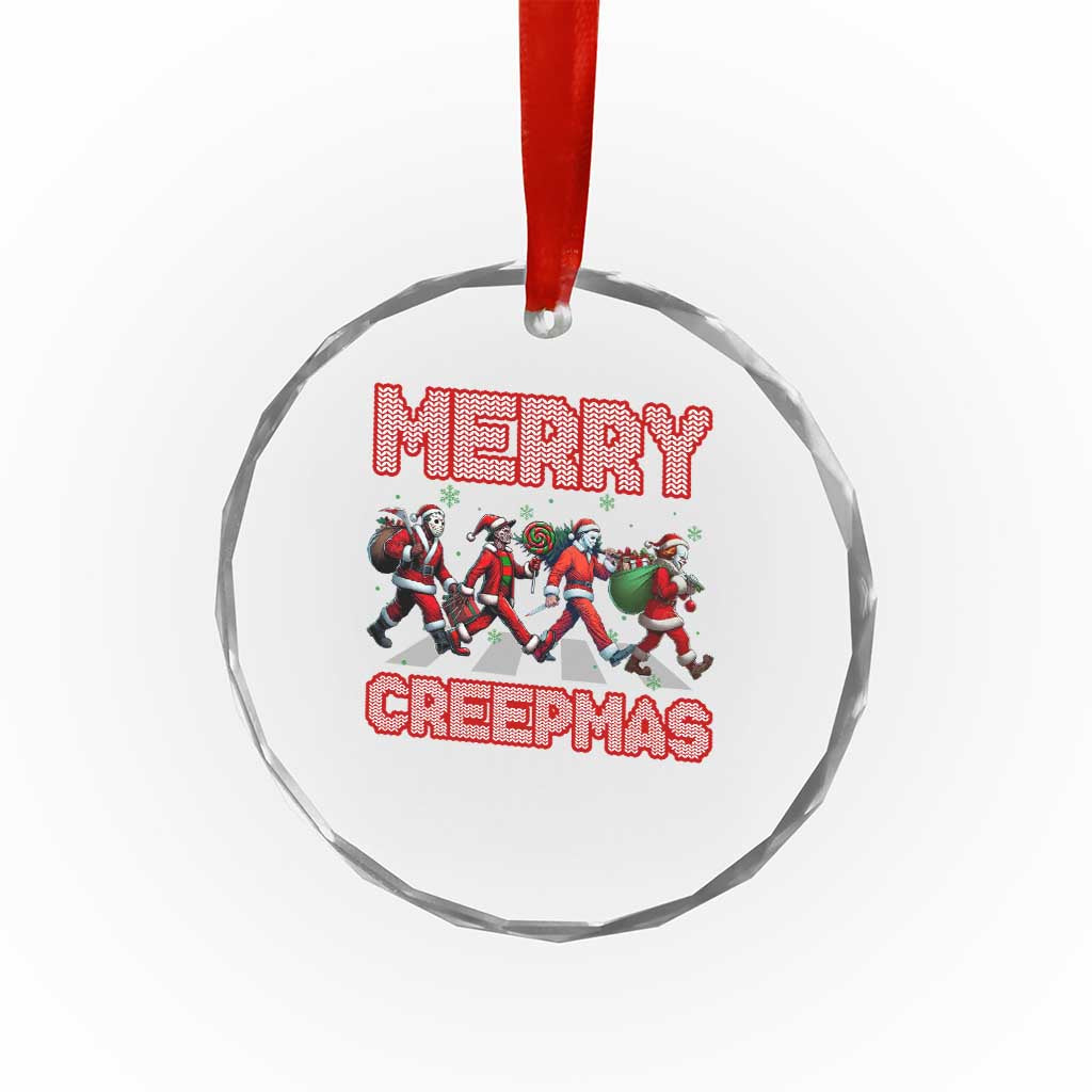 Horror Xmas Crystal Glass Ornament Merry Creepmas Horror Characters TS09 Print Your Wear