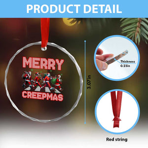 Horror Xmas Crystal Glass Ornament Merry Creepmas Horror Characters TS09 Print Your Wear
