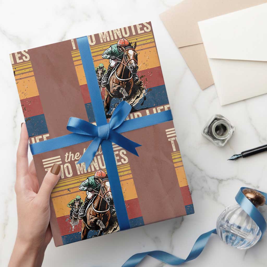 Horse Race Derby Wrapping Paper Roll The Best Two Minutes Of Your Life TS11 Mocha Print Your Wear