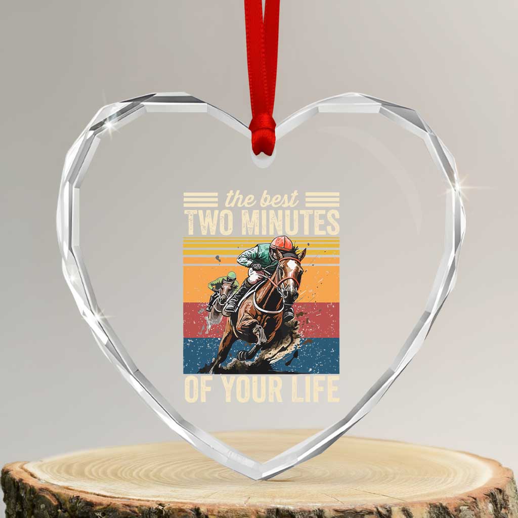 Horse Race Derby Heart Crystal Glass Ornament The Best Two Minutes Of Your Life TS11 Transparent Glass 3'' Heart Print Your Wear