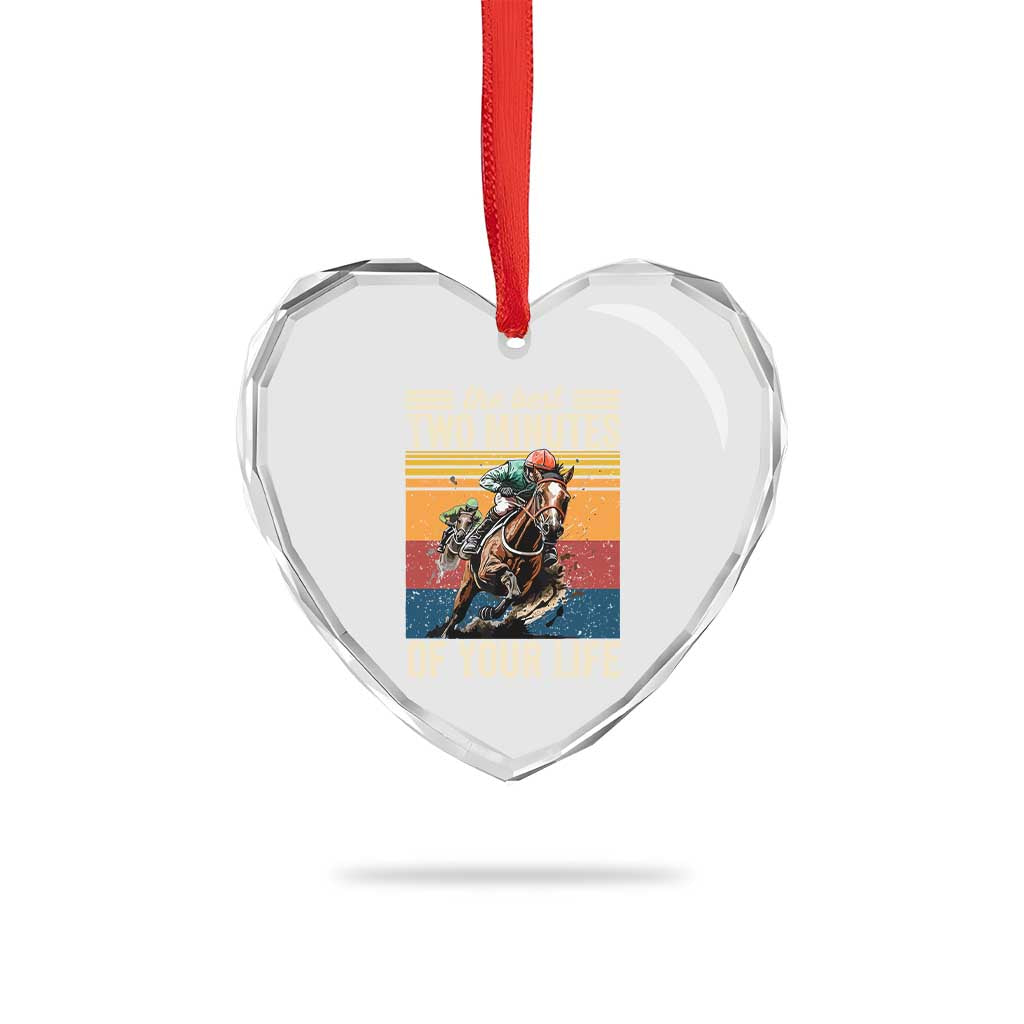 Horse Race Derby Heart Crystal Glass Ornament The Best Two Minutes Of Your Life TS11 Print Your Wear