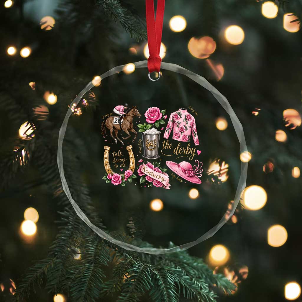 Horse Racing Derby Day Crystal Glass Ornament Doodles Funny Silks Jockey TS10 Print Your Wear
