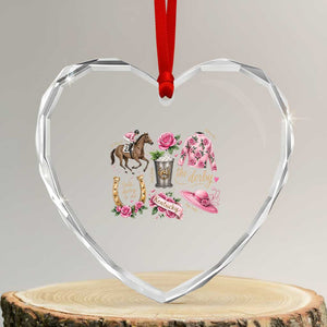 Horse Racing Derby Day Heart Crystal Glass Ornament Doodles Funny Silks Jockey TS10 Transparent Glass 3'' Heart Print Your Wear