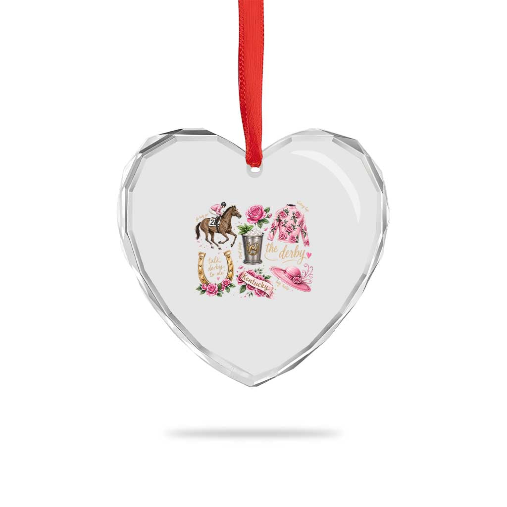 Horse Racing Derby Day Heart Crystal Glass Ornament Doodles Funny Silks Jockey TS10 Print Your Wear