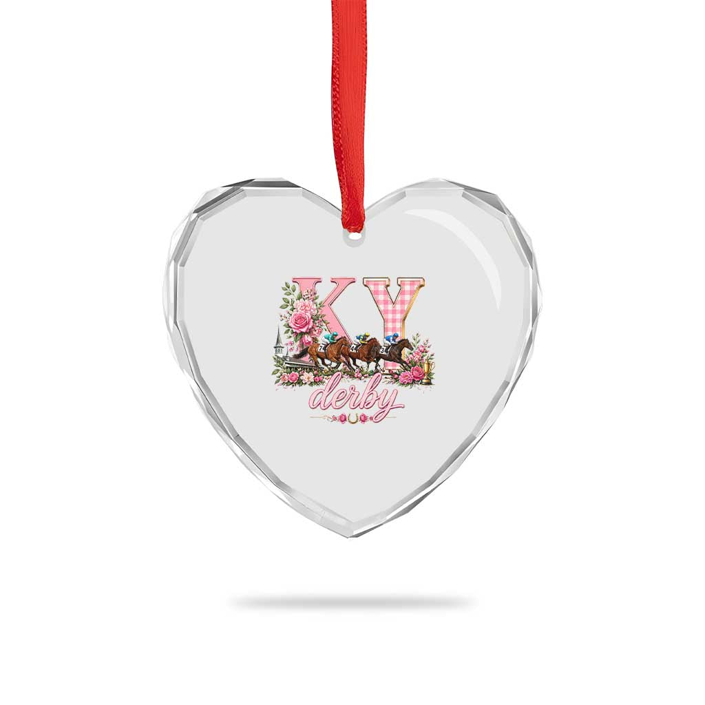 Horse Racing KY Derby Day Vibes Heart Crystal Glass Ornament This is My Derby Day Dress TS10 Print Your Wear