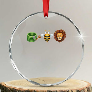 Hose Bee Lion Meme Slang Funny Wordplay Pun Graphic Crystal Glass Ornament