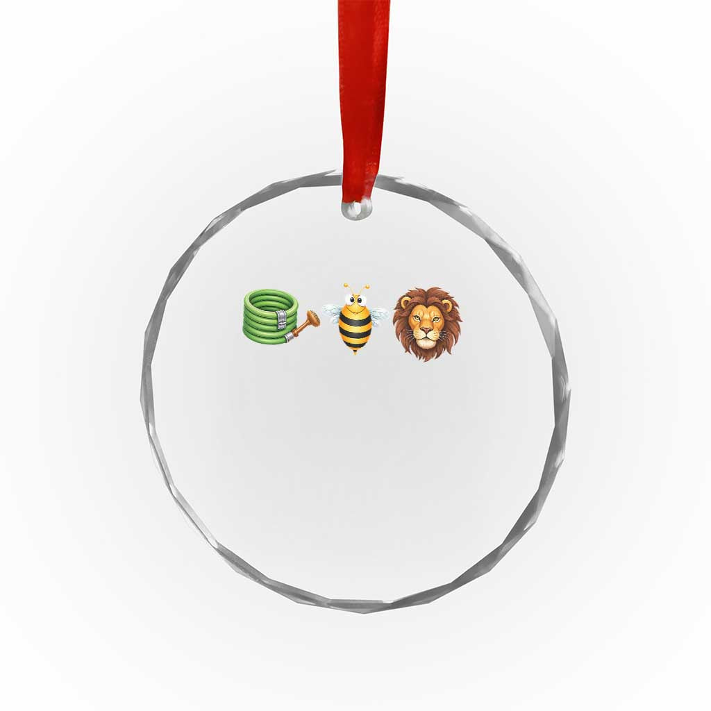 Hose Bee Lion Meme Slang Funny Wordplay Pun Graphic Crystal Glass Ornament