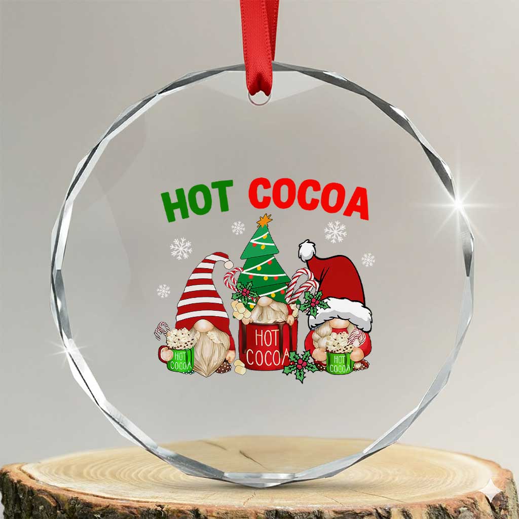 Hot Cocoa Gnomes Drink Hot Chocolate Watch Xmas Movies Crystal Glass Ornament TS09 Transparent Glass 3'' Circle Print Your Wear