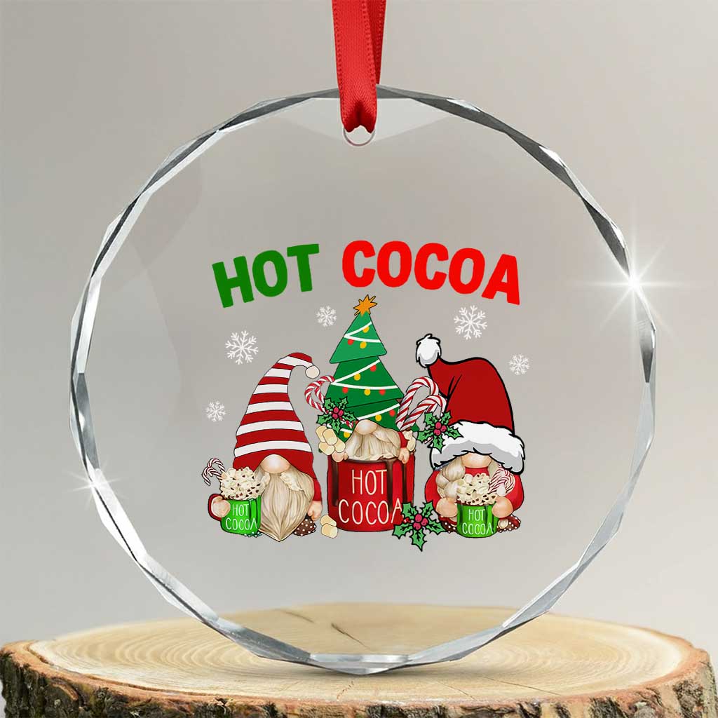 Hot Cocoa Gnomes Drink Hot Chocolate Watch Xmas Movies Crystal Glass Ornament TS09 Transparent Glass 3'' Circle Print Your Wear