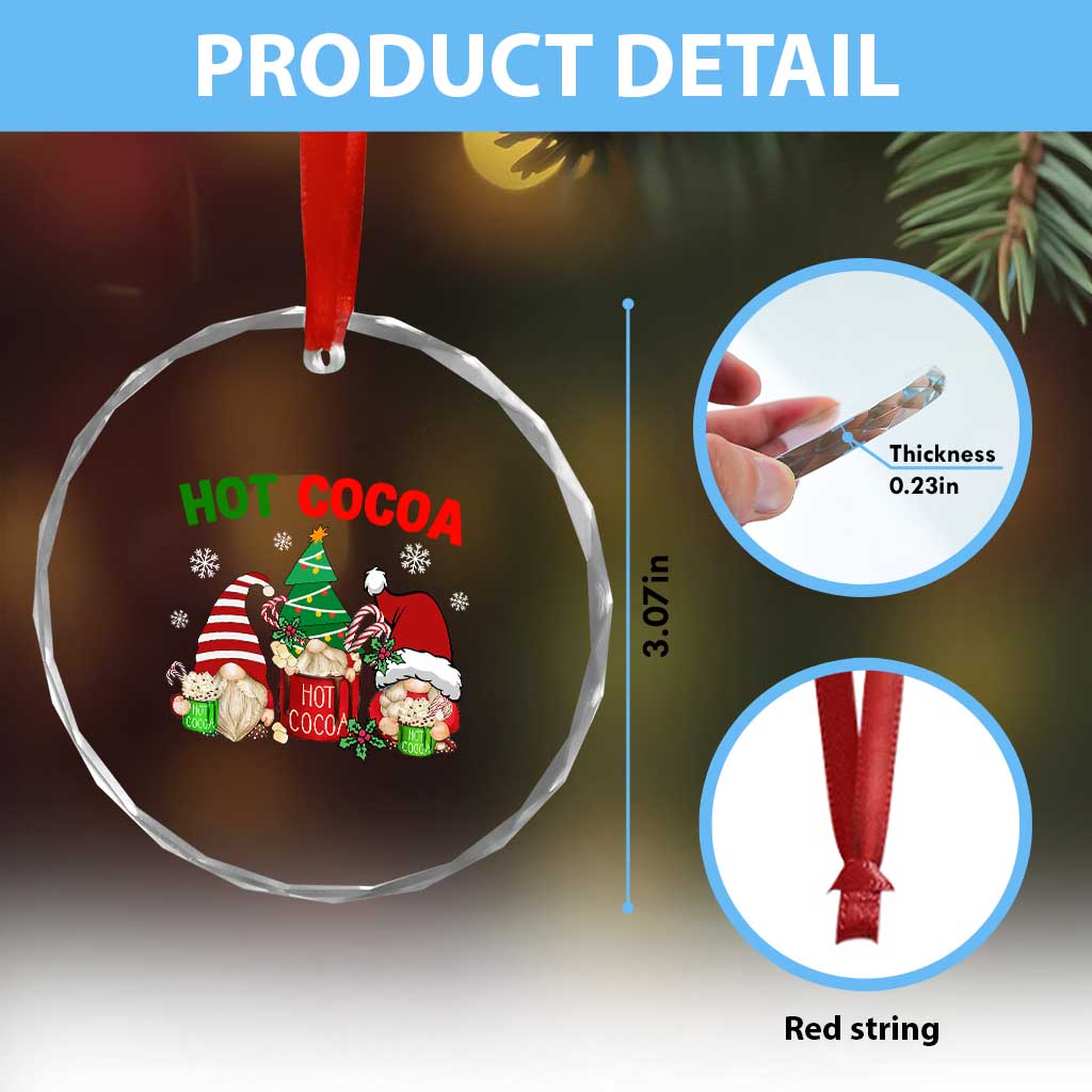 Hot Cocoa Gnomes Drink Hot Chocolate Watch Xmas Movies Crystal Glass Ornament TS09 Print Your Wear