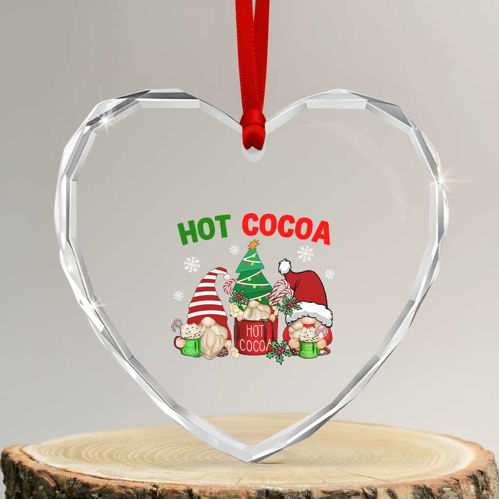 Hot Cocoa Gnomes Drink Hot Chocolate Watch Xmas Movies Heart Crystal Glass Ornament TS09 Transparent Glass 3'' Heart Print Your Wear