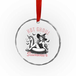Hot Ghoul Summer Crystal Glass Ornament Retro Pin Up Witch Summerween Summer Beach Halloween Vibes TS02 Print Your Wear