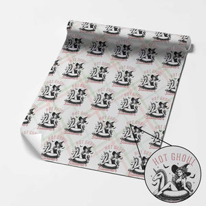Hot Ghoul Summer Wrapping Paper Roll Retro Pin Up Witch Summerween Summer Beach Halloween Vibes