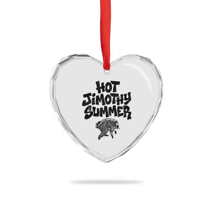 Hot Jimothy Summer Funny Viral Seattle Raccoon Graphic Heart Crystal Glass Ornament Viral Trash Panda Meme