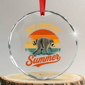 Hot Jimothy Summer Retro Sunset Beach Graphic Crystal Glass Ornament Funny Viral Seattle Raccoon Meme