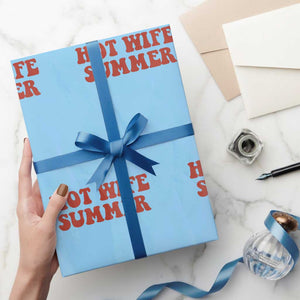 Hot Wife Summer Wrapping Paper Roll Funny Newlywed TS14 Light Blue Print Your Wear