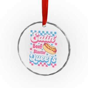 Hotdog Eatin Beef Blastin Queefs Inappropriate Crystal Glass Ornament Retro Groovy Hotdog Meme Funny Cringe Offensive Humor