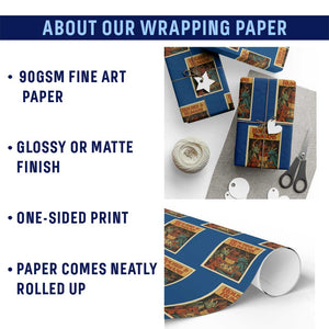 Houses and Humans Fantasy Tabletop Game Wrapping Paper Roll Retro RPG Dragons Board Game Roleplay Fans TS02 Print Your Wear