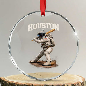 Houston Astronaut Baseball Player Crystal Glass Ornament Clutch City TS10 Transparent Glass 3'' Circle Print Your Wear