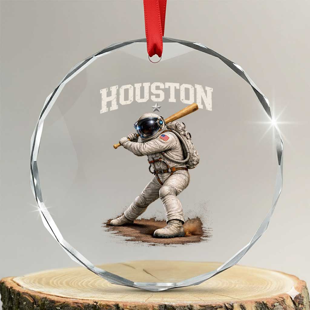 Houston Astronaut Baseball Player Crystal Glass Ornament Clutch City TS10 Transparent Glass 3'' Circle Print Your Wear