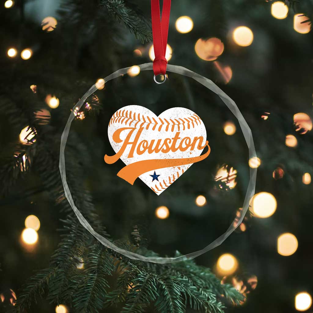 Houston Clutch City Crystal Glass Ornament Baseball Heart Varsity Script Vintage Sports Fans TS10 Print Your Wear