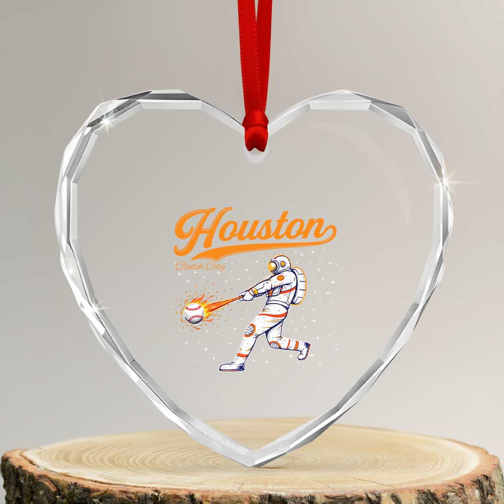 Houston Clutch City Heart Crystal Glass Ornament Astronaut Baseball Player In Space TS10 Transparent Glass 3'' Heart Print Your Wear