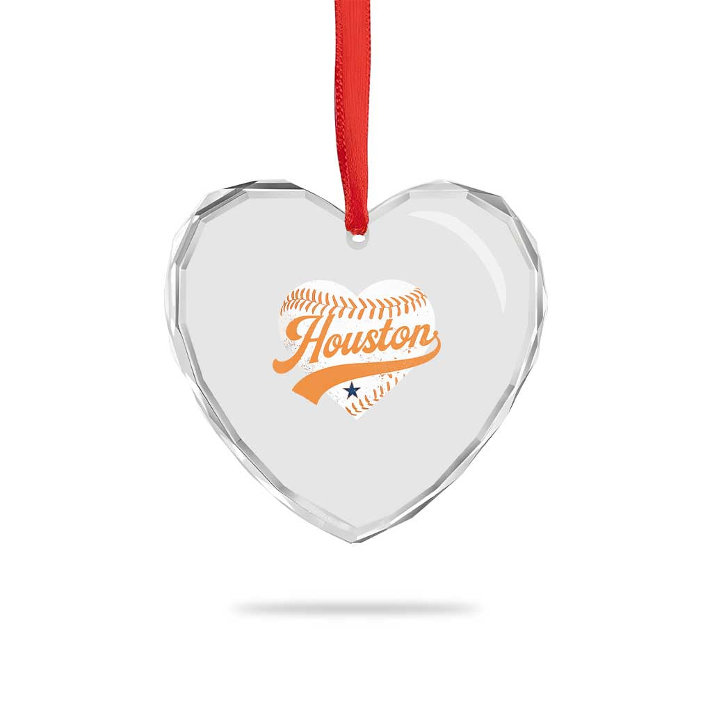 Houston Clutch City Heart Crystal Glass Ornament Baseball Heart Varsity Script Vintage Sports Fans TS10 Print Your Wear